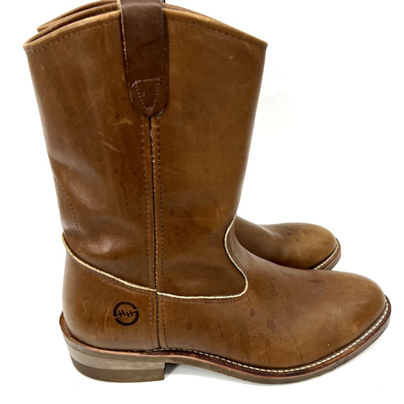 Double HH Ranch Wellington Men's Size 12 Brown Leather Boots Made in USA - Picture 4 of 10